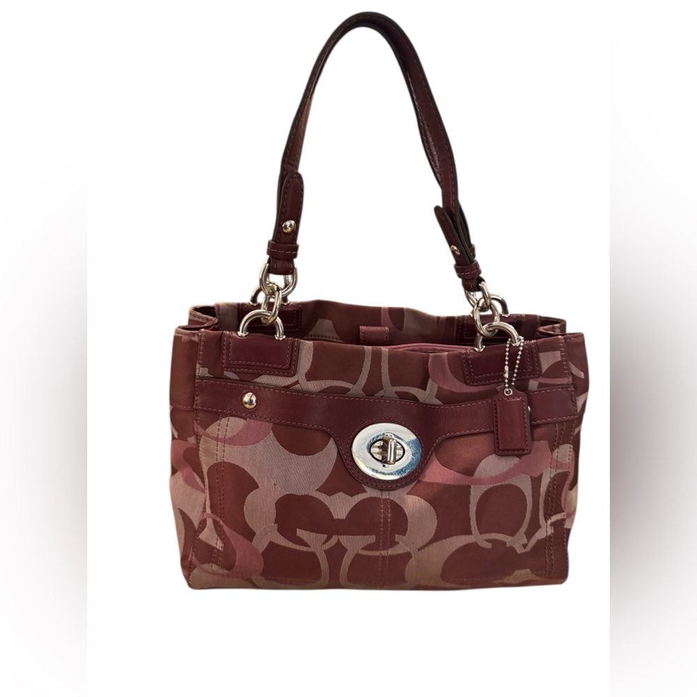 Coach Penelope Optic Art Turn Lock Berry Signature Carryall 2011